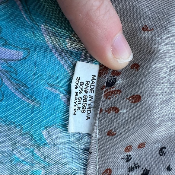 Double Layer Patterned Grey and Blue Women's Maxi Skirt. One Size. - Picture 9 of 10